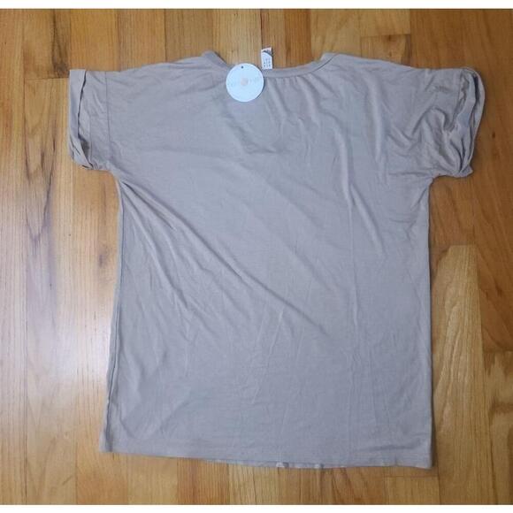 Flamingo Tan V-Neck T-Shirt - Size M - NWT - Picture 4 of 5